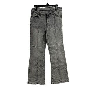 Flared jeans time and tru gray stone acid washed flare stretch NEW 10 petite